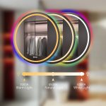 Oglinda baie cu led RGB 90x90 rotunda cu dezaburire