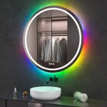 Oglinda baie cu led RGB 90x90 rotunda cu dezaburire - imagine 3