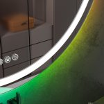 Oglinda baie cu led RGB 90x90 rotunda cu dezaburire - imagine 4