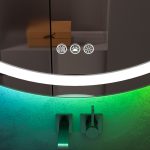 Oglinda baie cu led RGB 90x90 rotunda cu dezaburire - imagine 7