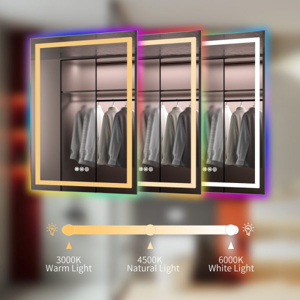 Oglinda baie cu led RGB si dezaburire 60x80