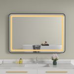 Oglinda baie led 100x70 cu rama neagra din aluminiu si dezaburire - imagine 6