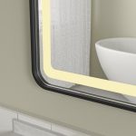 Oglinda baie led 100x70 cu rama neagra din aluminiu si dezaburire - imagine 7
