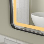 Oglinda baie led 100x70 cu rama neagra din aluminiu si dezaburire - imagine 8