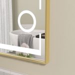 Oglinda baie led 120x80 cu oglinda cosmetica. Rama aurie - imagine 3