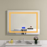 Oglinda baie led 80x60 cu bluetooth. Trei tipuri de iluminare - imagine 2