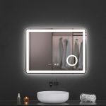 Oglinda baie led 80x60 cu oglinda cosmetica