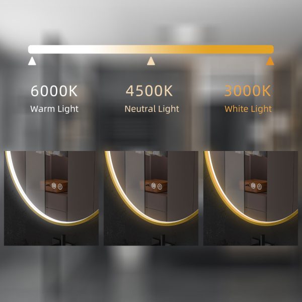 Oglinda baie led ovala 60X90, reversibila