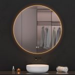 Oglinda baie led rodtunda 90x90, rama neagra. Trei tipuri de iluminare - imagine 2