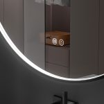Oglinda baie led rodtunda 90x90, rama neagra. Trei tipuri de iluminare - imagine 7