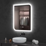 Oglinda baie led 60x80 dezaburire si ceas digital - imagine 2