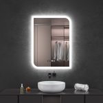 Oglinda baie led 60x80 dezaburire si ceas digital