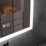 Oglinda baie led 60x80 dezaburire si ceas digital - imagine 4