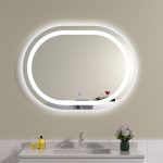 Oglinda baie 80x60 ovala cu led. Control touch