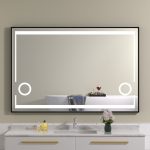 Oglinda baie cu lupa 120x80 rama neagra