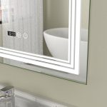 Oglinda baie 60x80 cu dezaburire, ceas digital si termometru - imagine 3