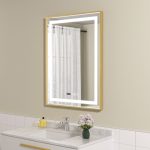 Oglinda baie led cu rama aurie 60x80. Functie dezaburire - imagine 2