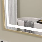 Oglinda baie led cu rama aurie 60x80. Functie dezaburire - imagine 3