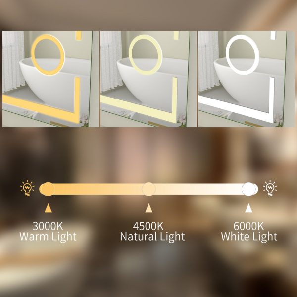 Oglinda baie cu dezaburire 150x80, dezaburire si ceas digital