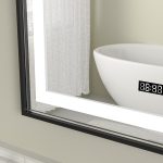 Oglinda baie 60x80 cu rama neagra din aluminiu. Functie dezaburire - imagine 3