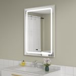 Oglinda baie 60x80 cu led si dezaburire. Rama argintie din aluminiu - imagine 2