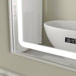 Oglinda baie 60x80 cu led si dezaburire. Rama argintie din aluminiu - imagine 3