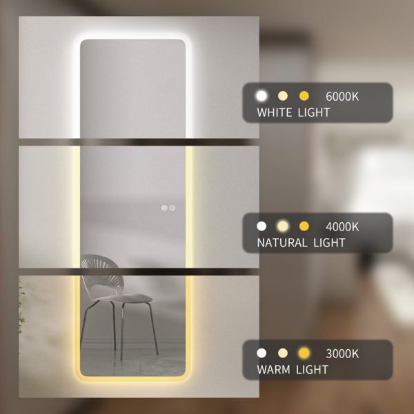 Oglinda de baie led si dezaburire reversibila 50x150