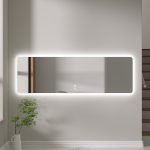 Oglinda de baie led si dezaburire reversibila 50x150 - imagine 2