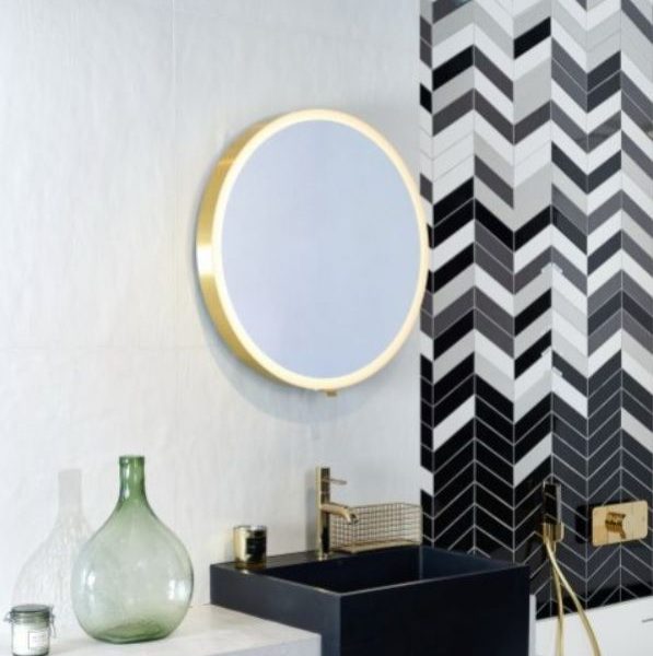 OGLINDA EXTENSIBILA MOON.60 BRUSHED GOLD, RAMA ALBA, CORP BRUSHED GOLD, DIAM. 60MM, 7-37, MANER U-05Z-M, LED N 4000K