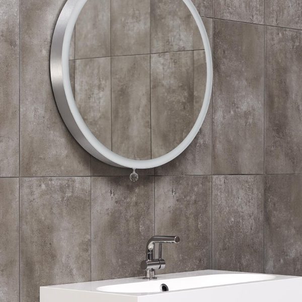 OGLINDA EXTENSIBILA MOON.80, RAMA ALUMINIU MAT, CORP GRI LUCIOS, DIAM. 80MM, 7-37, MANER U-05S, LED N 4000K