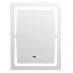 Oglinda baie led 60x80, functie dezaburire si ceas digital