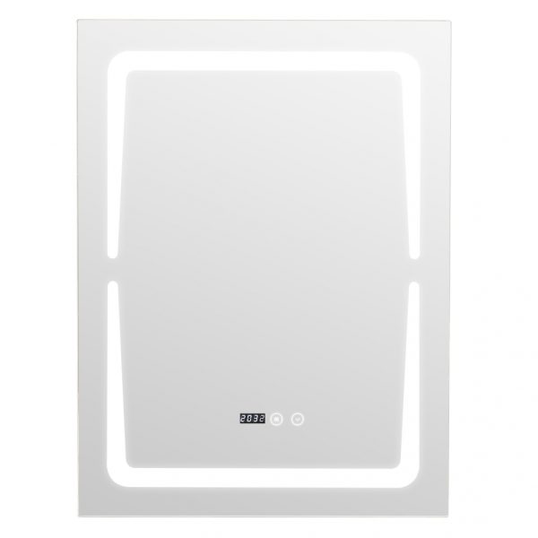 Oglinda baie led 60x80, functie dezaburire si ceas digital