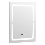 Oglinda baie led 60x80, functie dezaburire si ceas digital - imagine 2