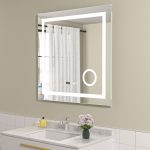 Oglinda baie led 80x80 patrata cu dezaburire si oglinda cosmetica - imagine 2