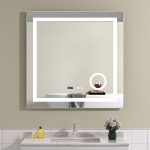 Oglinda baie led 80x80 patrata cu dezaburire si oglinda cosmetica