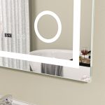 Oglinda baie led 80x80 patrata cu dezaburire si oglinda cosmetica - imagine 3