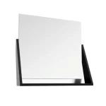 OGLINDA OP-ARTY CU ETAJERA, 64.2X58.5X20 CM, ALB LUCIOS, NEGRU MAT