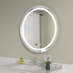 Oglinda baie led 70x70 rotunda cu rama argintie - imagine 2