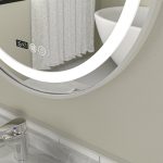 Oglinda baie led 70x70 rotunda cu rama argintie - imagine 3