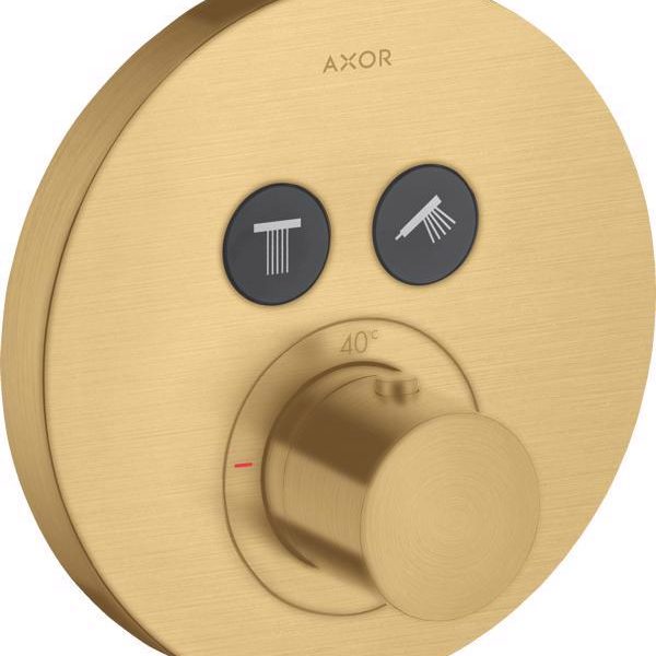 ORNAMENT AXOR SELECT TERMOSTATIC SHOWER SOLUTIONS, ROTUND, 2 IESIRI, BRUSHED GOLD OPTIC