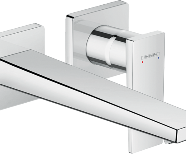 ORNAMENT BATERIE LAVOAR PERETE METROPOL, CU PIPA 225 MM, CROM