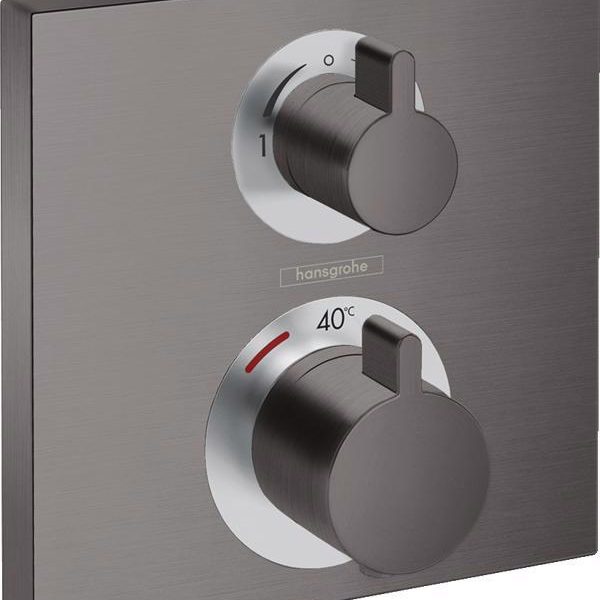 ORNAMENT BATERIE TERMOSTATICA ECOSTAT SQUARE 2 FUNCTII, BRUSHED BLACK CHROME