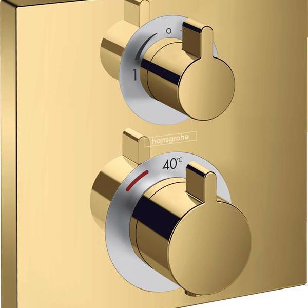 ORNAMENT BATERIE TERMOSTATICA ECOSTAT SQUARE 2 FUNCTII,  POLISHED GOLD OPTIC