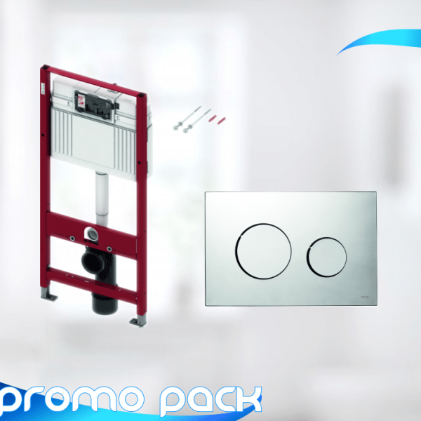 PACHET TECEbase PENTRU WC, COMPLET ECHIPAT CU CLAPETA TECEloop CROM 9240626 CAL. I