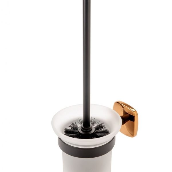 PERIE WC MERIDA CU SUPORT STICLA MATA/NEGRU-ROZ AURIU