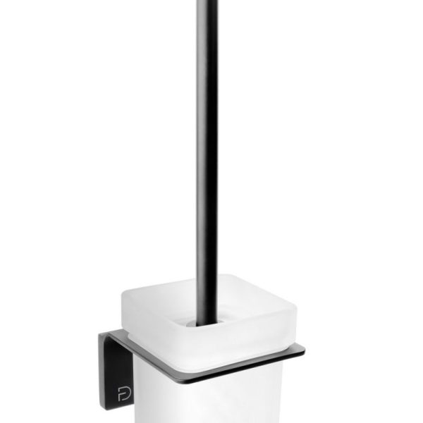 PERIE WC PIAZZA CU SUPORT STICLA MATA/NEGRU