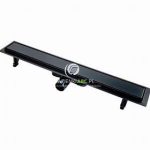 RIGOLA DUS MONTAJ IN PARDOSEALA 60 CM, GRILAJ OTEL INOX REVERSIBIL PENTRU PLACARE, NEGRU