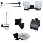 Set 6 accesorii baie negre - imagine 2