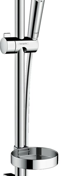 SET DUS CROMETTA VARIO, CU BARA UNICA 0.65 M, ALB-CROM SI SAPUNIERA CASETTA