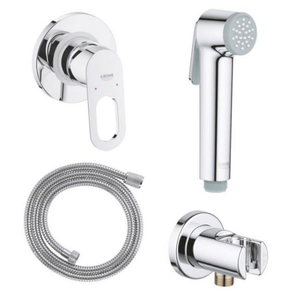 SET DUS IGIENIC TRIGGER SPRAY CU BATERIE INCASTRATA BAU EDGE,  FURTUN 1.25 SI SUPORT